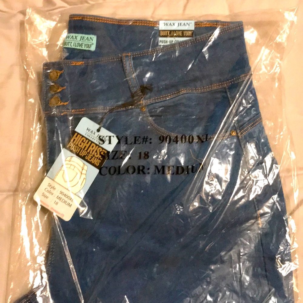 Wax skinny jeans high rise size 18 BUTT I LOVE YOU